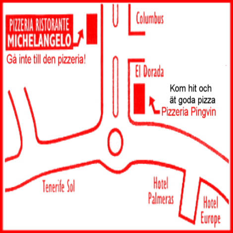 Karta till min pizzeria!
